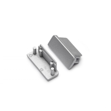 END CAP ZONDER KABELOPENING | SURFACE | 14MM | ZILVER | 2 STUKS