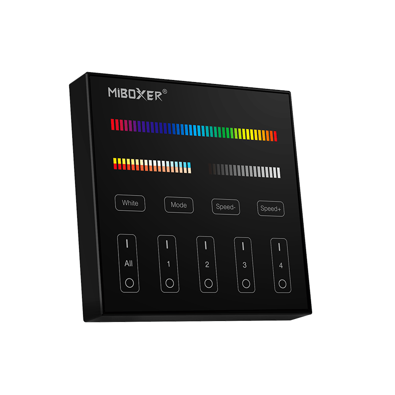 Afstandsbediening-zwart-Mi-Light-4 groepen-RGB+CCT
