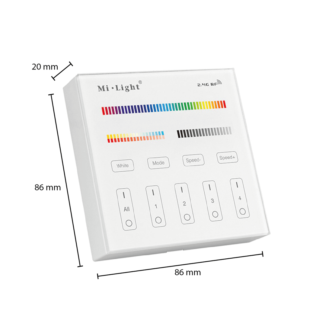 MI-LIGHT AFSTANDSBEDIENING | 4 GROEPEN | RGB+CCT