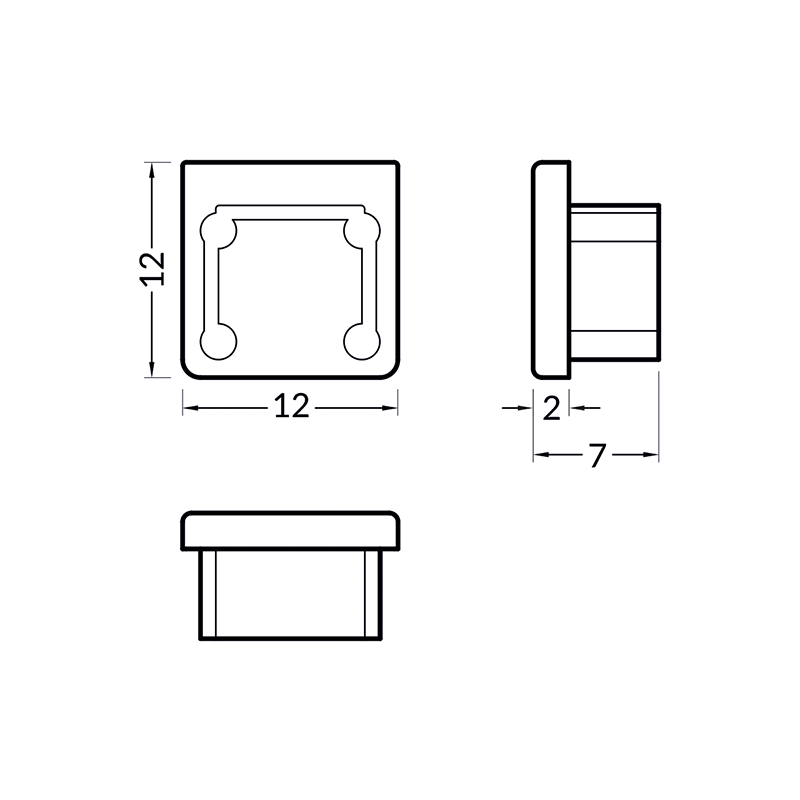 END CAP ZONDER KABELOPENING | WIT | SMART | 10MM | 20 STUKS