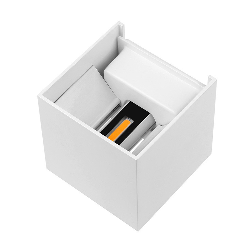 dimbare led cube wandlamp wit