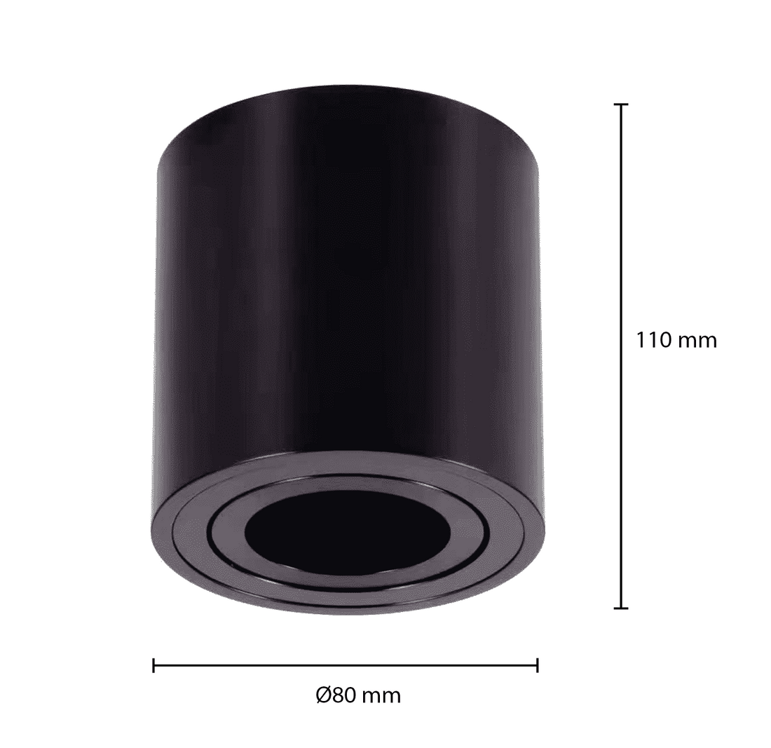OPBOUWSPOT ZWART ROND MET GU10 FITTING-0