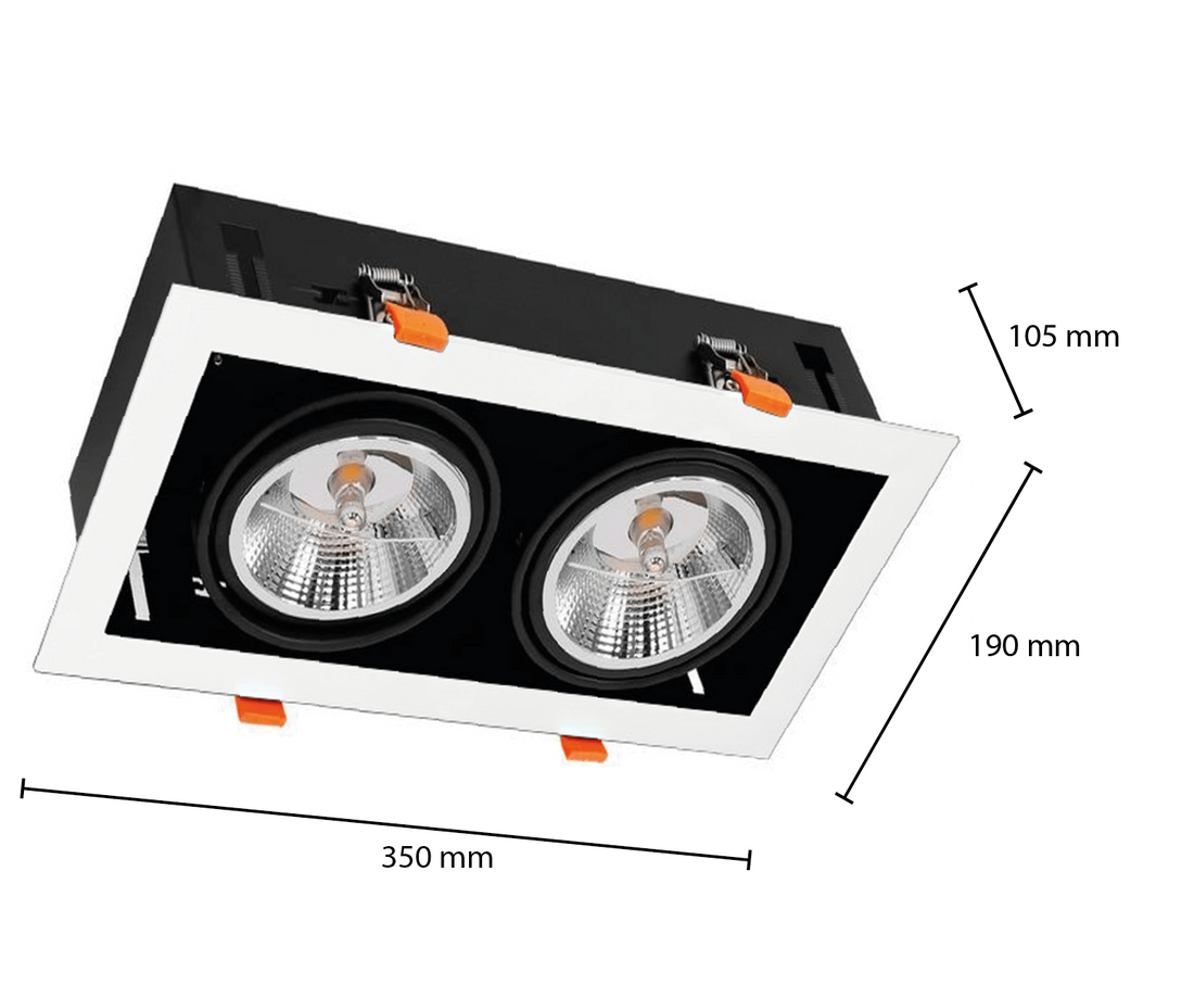 AR111 INBOUWARMATUUR MET 2xGU10 FITTING-0