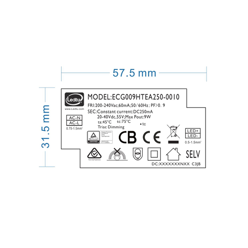 LEDTU DRIVER | DIMBAAR | 250mA | VOOR SIA & ORTHO 10W