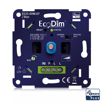 EcoDim ECO-DIM.07 Led dimmer Z-Wave druk/draai 0-250W (RLC)