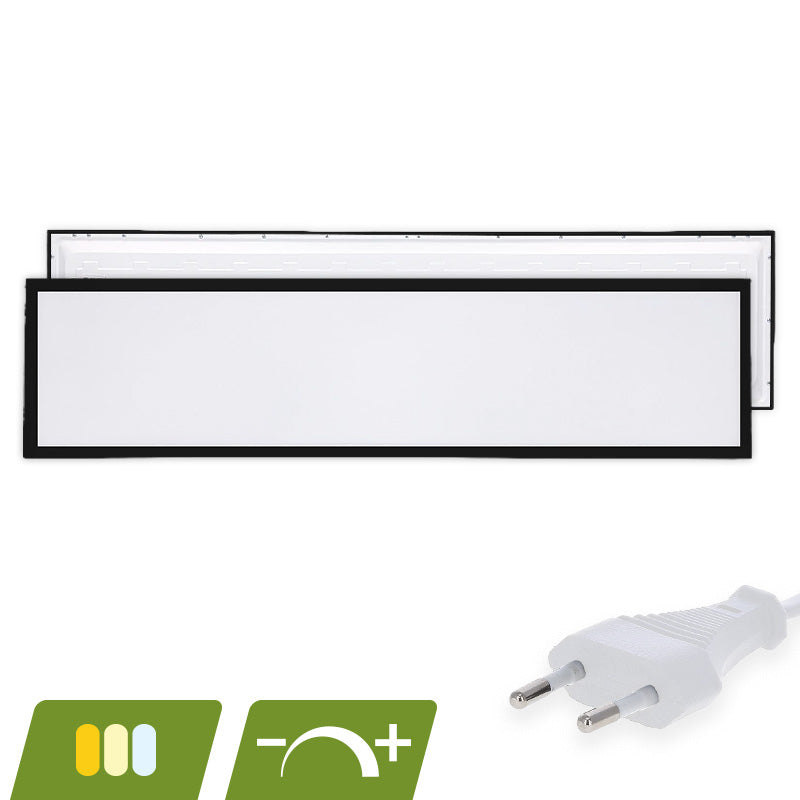 BACK-LIT LED PANEEL | EUROPA ZWART | 120X30CM | 30W | DIMBAAR | CCT-SWITCH | MET EUROSNOER