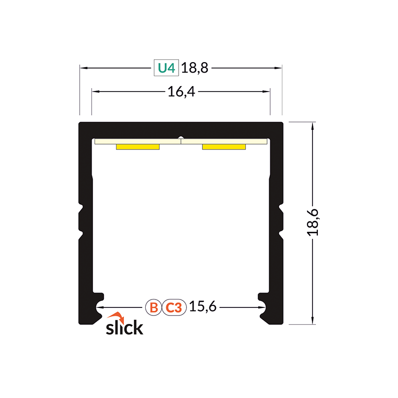 PROFIEL SMART | 16MM | WIT | 2M