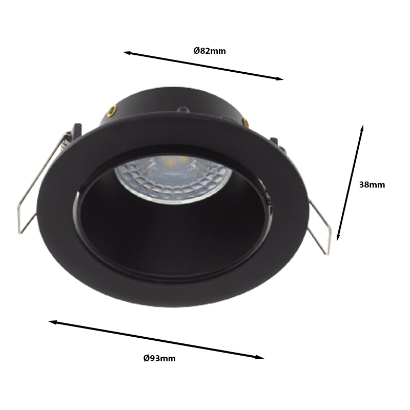LED GU10 INBOUW ARMATUUR SALACIA KANTELBAAR ZWART L