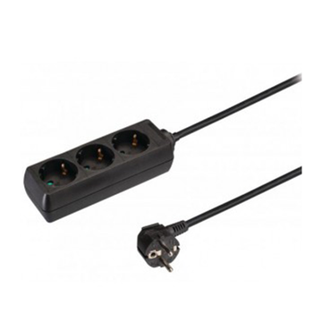 DRIEVOUDIGE TAFELCONTACTDOOS | ZWART