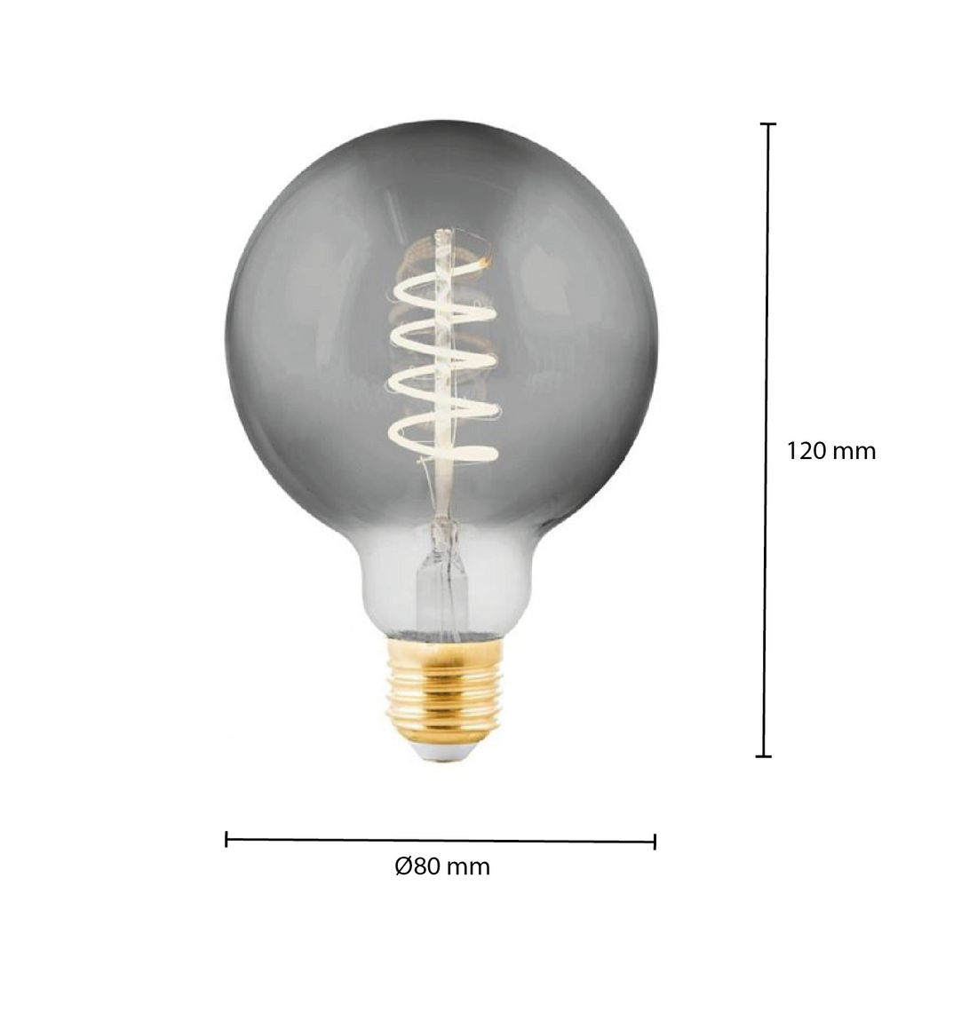 LED FILAMENT E27 GLOBE S DIMBAAR SMOKE 4W