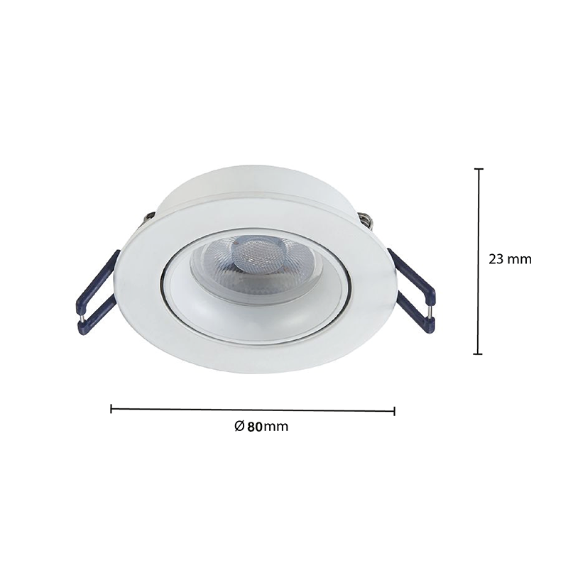 INBOUWSPOT RICHTBAAR | Ø70mm | GU10 / MR16 | IP22 | WIT