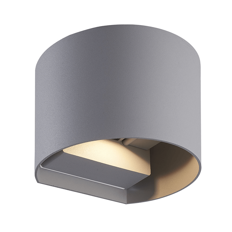 dimbare led wandlamp grijs rond