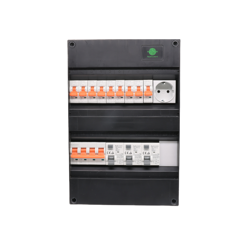 GROEPENKAST 3-FASE | 9x AUTOMAAT B16 | 3x AARDLEKSCHAKELAAR 30mA | 1x WCD