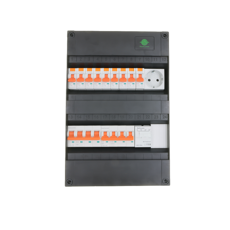 GROEPENKAST 3-FASE | 9x AARDLEKAUTOMAAT B16 | 1x 3-FASE AARDELEKAUTOMAAT B16 | 1x WCD | BELTRAFO