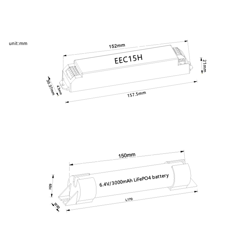 NOODUNIT 5W | 50-200V(DC) | 3 UUR | VOOR LICHTLIJN
