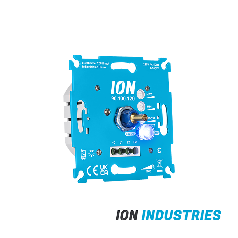 ION INDUSTRIES | LED Dimmer 200 Watt met Indicatielamp Blauw