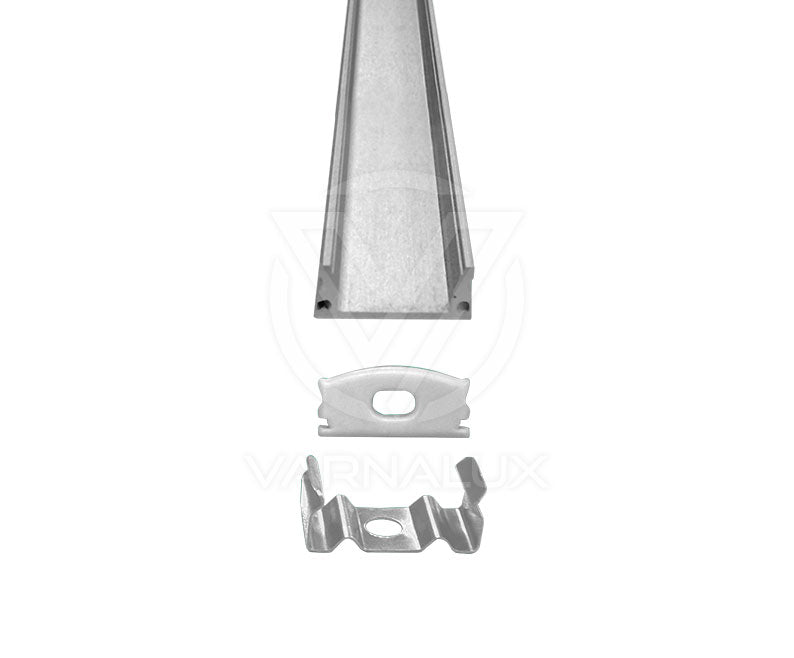 Alumium Profile 17x7mm incl end caps and clips