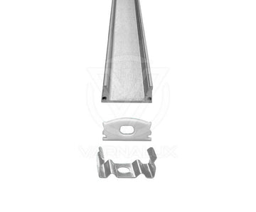 Varnalux Alumium Profile 17x7mm incl end caps and clips