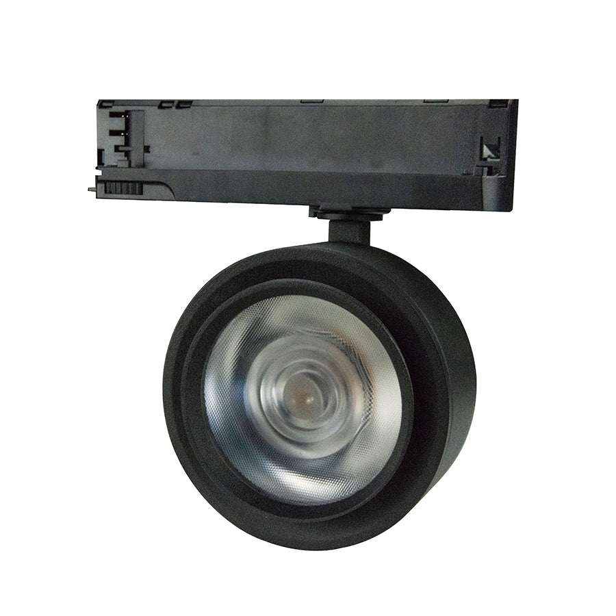 849015 | 3-FASE RAILSPOT MIMAS 30W ZWART ZOOMABLE  20°-40°