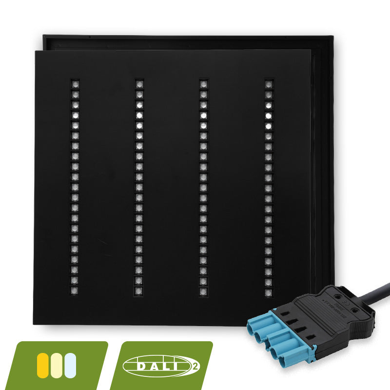 LOUVRE LED PANEEL | NOVA ZWART | 60X60CM | 30W | DALI | CCT-SWITCH | MET 5-SWP SNOER