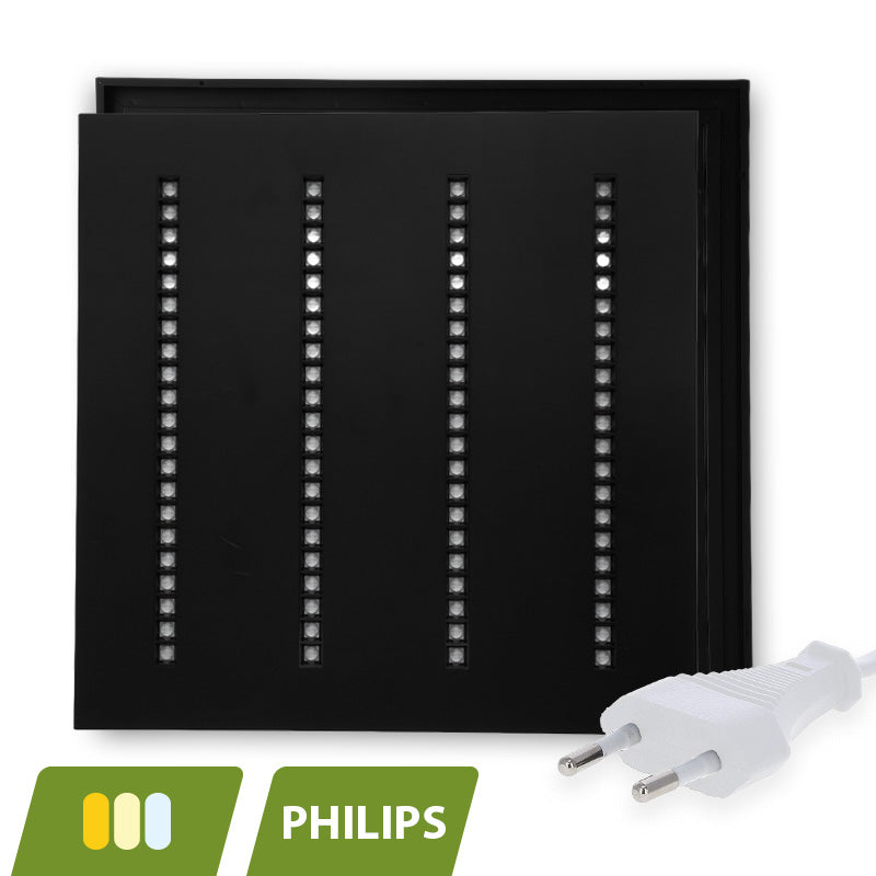 LOUVRE LED PANEEL | NOVA ZWART | 60X60CM | 30W | CCT-SWITCH | MET EUROSNOER