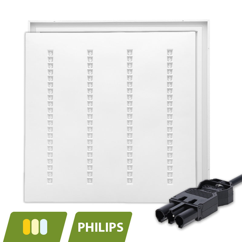 LOUVRE LED PANEEL | NOVA WIT | 60X60CM | 30W | CCT-SWITCH | MET 3-SWP SNOER