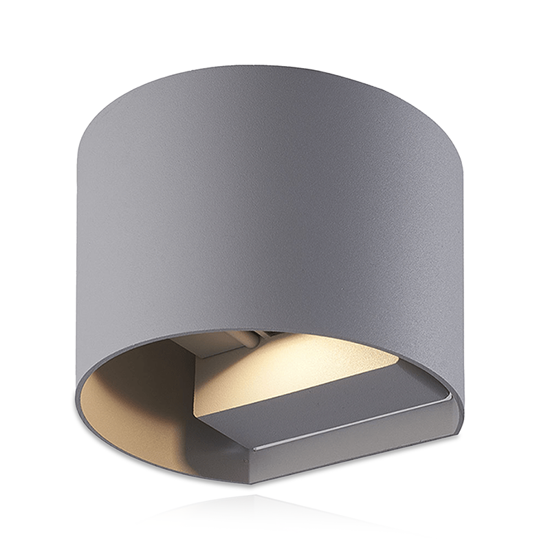 dimbare led wandlamp grijs rond