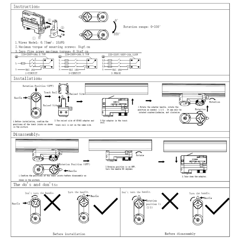 PENDEL ADAPTER | 3-FASE | RAIL | 8 CM