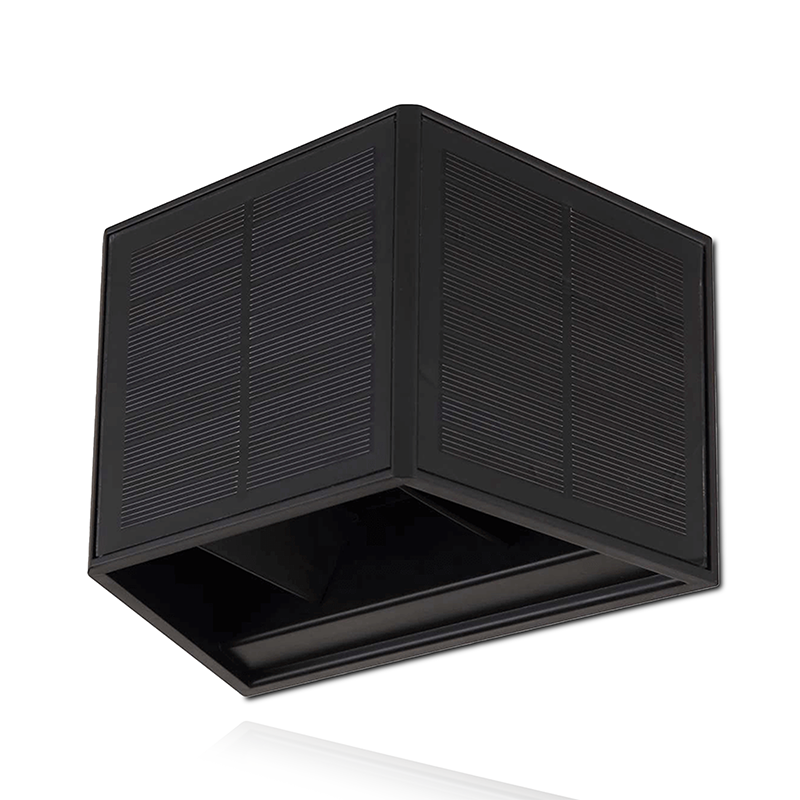 led solar wandlamp zwart muur