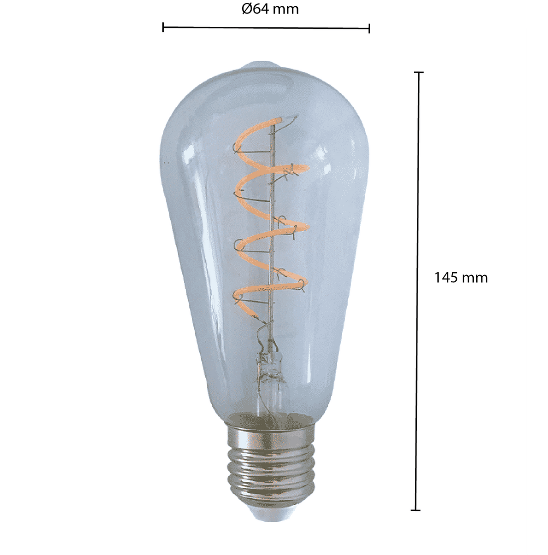 LED FILAMENT E27 EDISON DIMBAAR CLEAR 4W