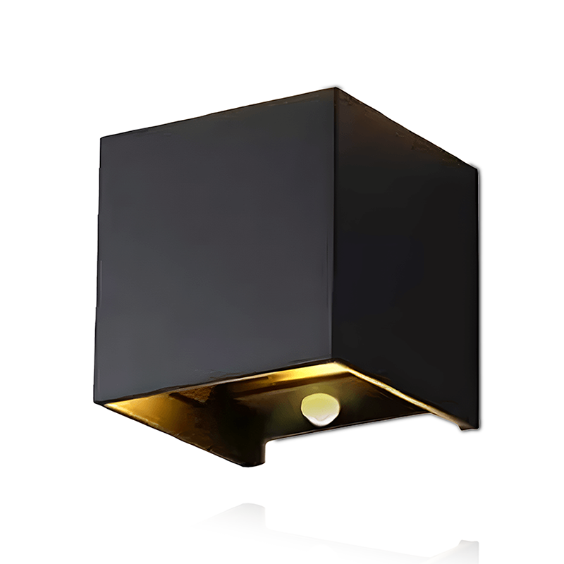 led cube wandlamp met sensor vierkant