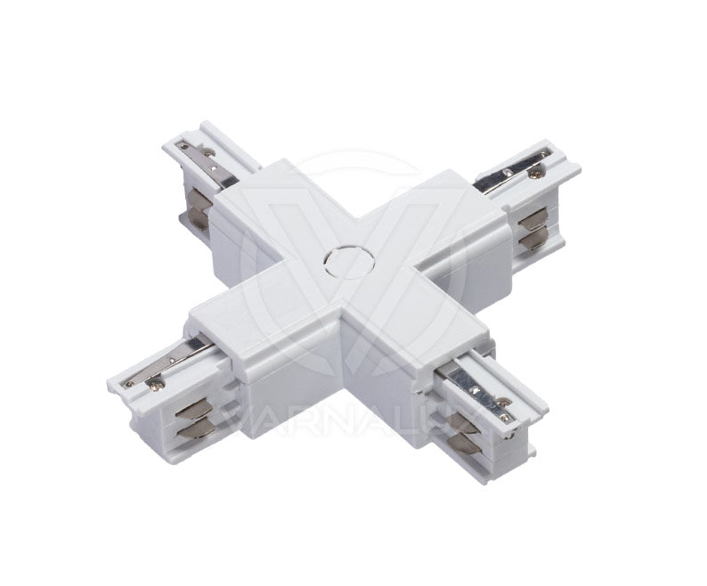 "X" shape square 4 wired 3-phase connector White