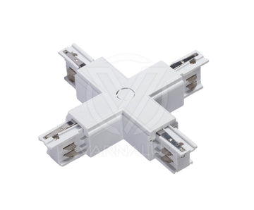 "X" shape square 4 wired 3-phase connector White
