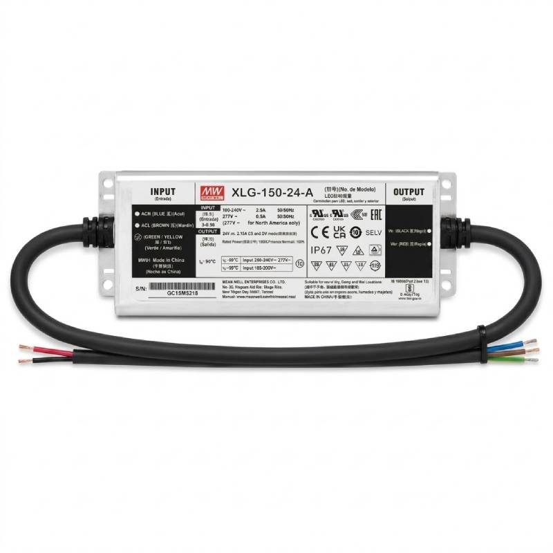 XLG-150-24-A | 24V DRIVER | MEANWELL | IP65 | 150W