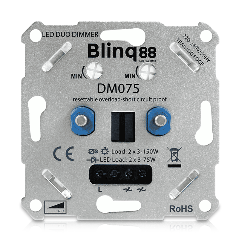 DUO DIMMER  2 x 3-75W ELEKTRONISCHE ZEKERING