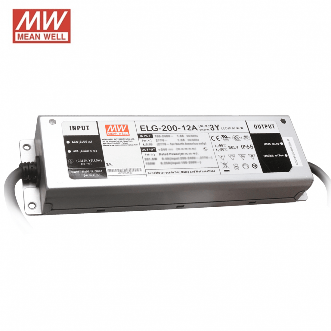 12V | MEANWELL DRIVER | IP65 | 200W