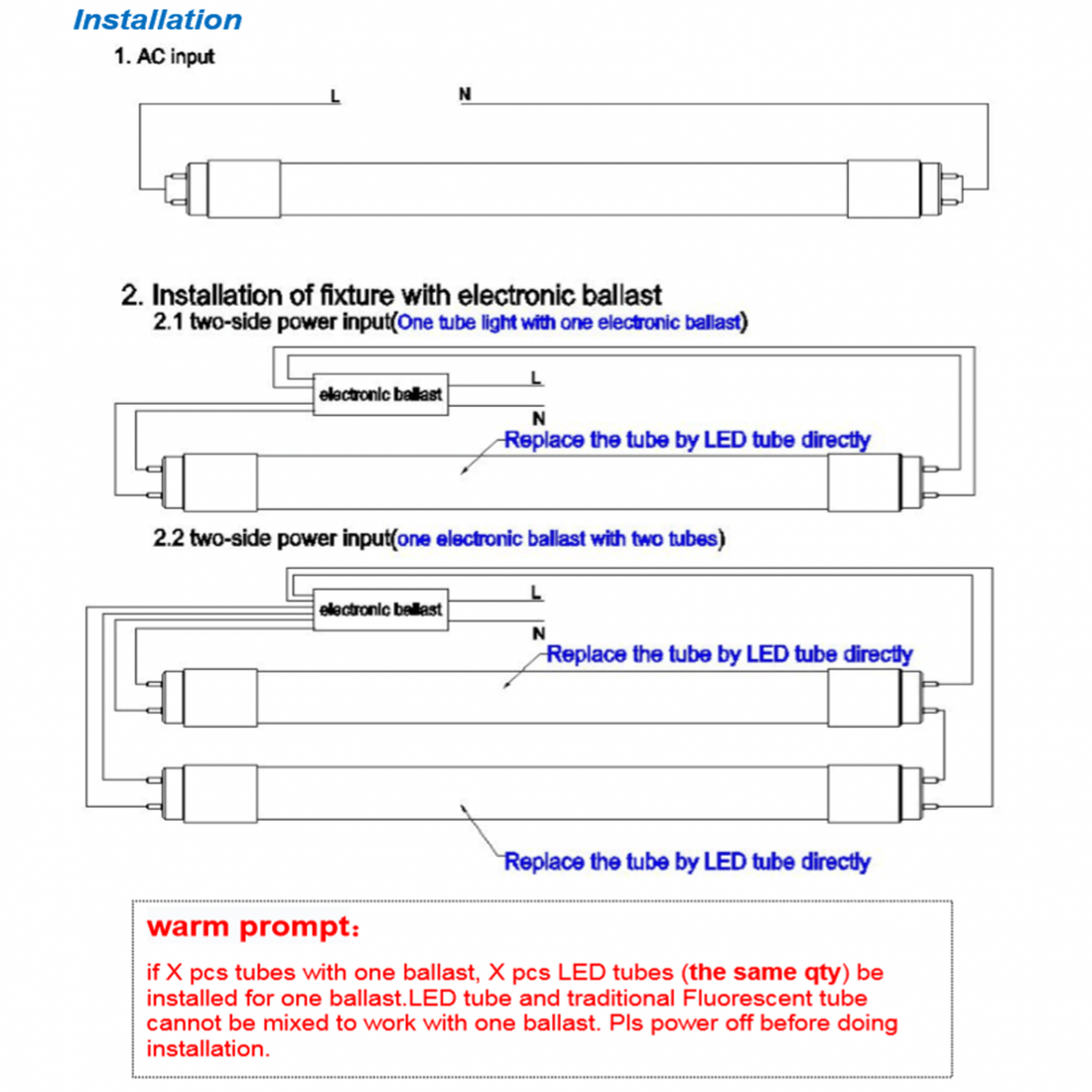led tl buis t5 115cm 18w electronic ballast